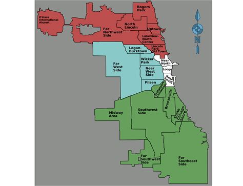 Filechicago Districts Map Printpng Wikitravel Shared