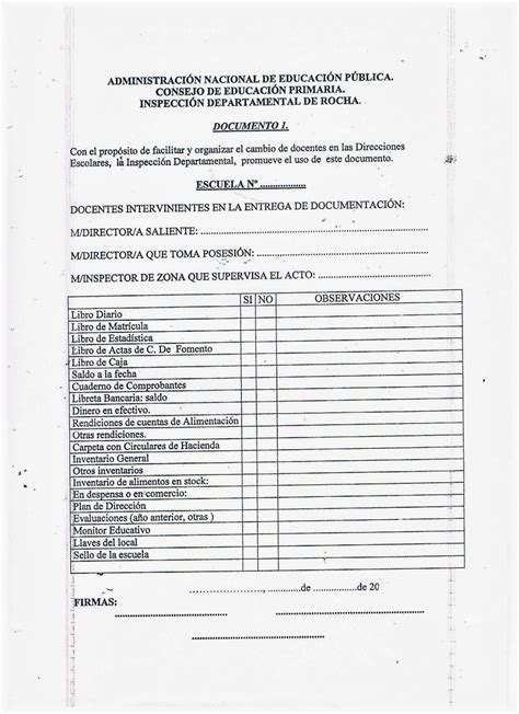 InspecciÓn Departamental De Rocha Formularios