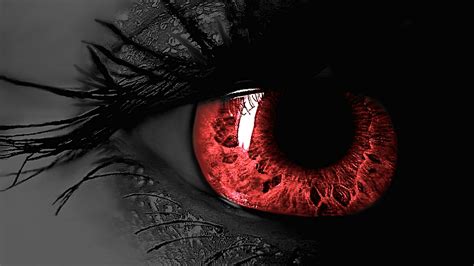 Red Black Iris Pupil Black Eyelashes Hd Evil Eye Wallpapers Hd