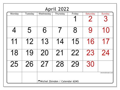 April 13 2022 Calendar Calendar Template 2022
