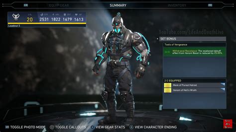 Banes Tools Of Vengeance Epic Gear Pieces Injustice 2 Dc