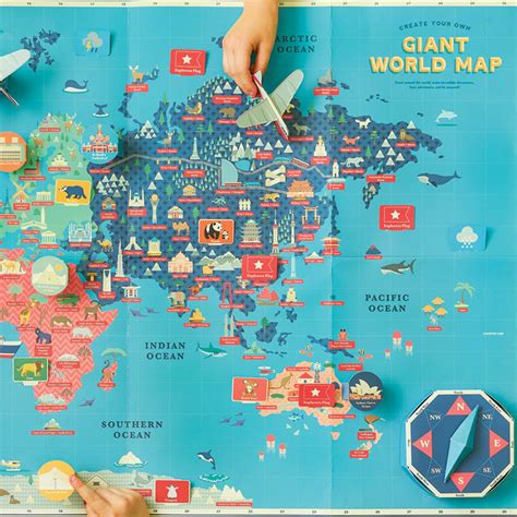 Giant World Map Oscar And B Unique Ts For Children
