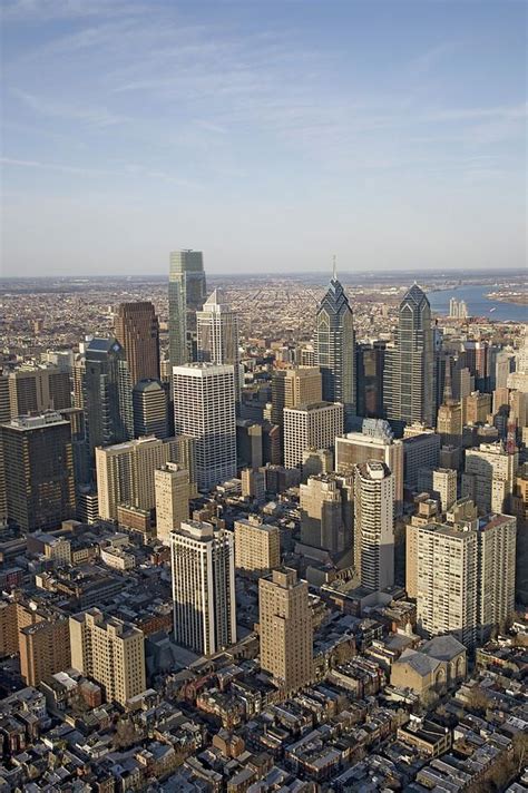 Usa Pennsylvania Philadelphia Aerial View Of Downtown By Joseph Sohm