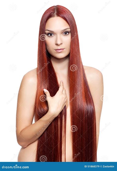 Femme Nue Avec De Longs Cheveux Rouges Image Stock Image Du Longhair Haircare