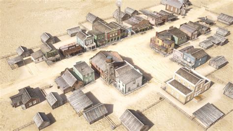 Western Town 3d Model Cgstudio Western Town Old West Town West Map