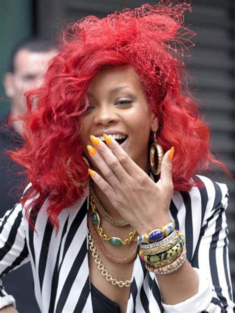 Over Nail Art Now Its All About Shape—and Length Rihanna Red Hair