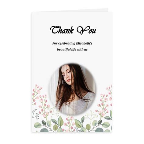 Free Funeral Thank You Card Template Blossoms Urns Online