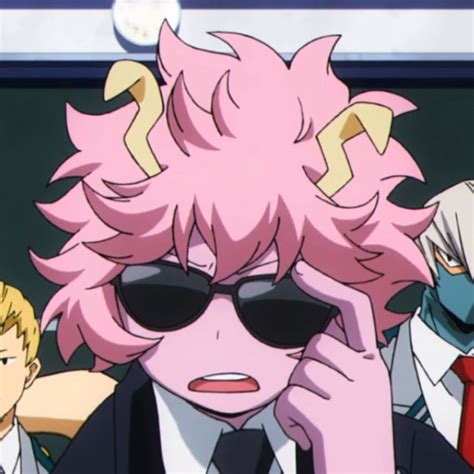An Anime Character With Pink Hair And Sunglasses In Front Of Other