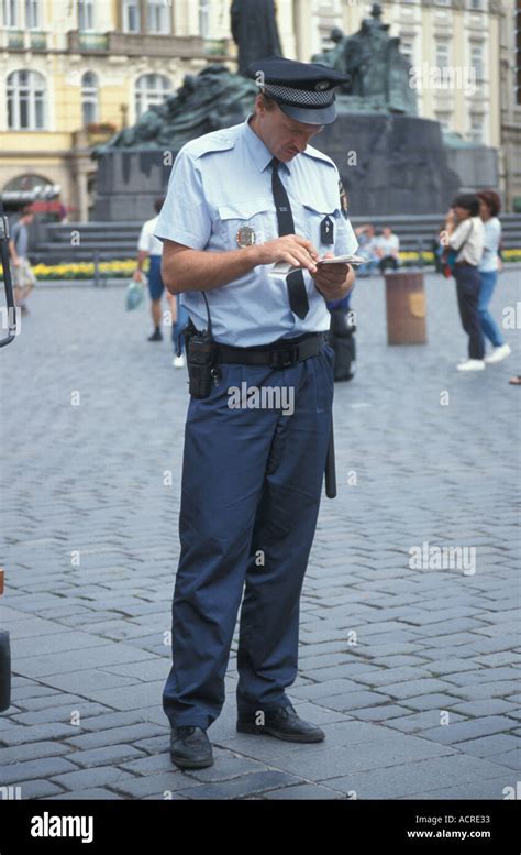 Czech Policeman On Old Town Square In Prague In The Czech Republic Stock Photo Alamy