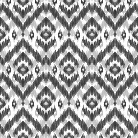 Gray And White Chevron Ikat Ornament Geometric Abstract Fabric Seamless