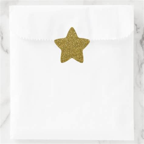 Stylish Glitter Gold Star Sticker Zazzle