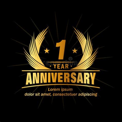 1 Year Anniversary Elegant Anniversary Design 1st Year Logo Stock