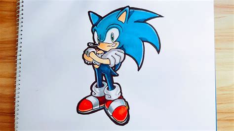 Speed Drawing Sonic Step By Step Youtube