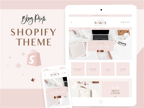 Rose Gold Pink Shopify Theme Feminine Shopify Store Template