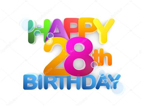 Happy 28th Birthday Title Light — Stock Photo ©