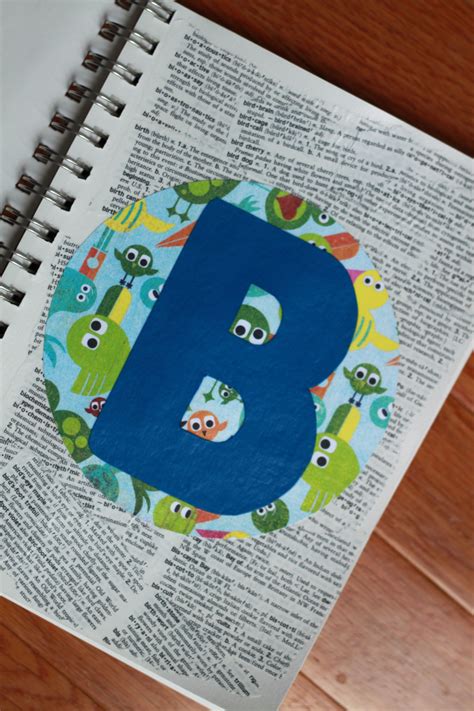 Alphabet Book From Dictionary Pages And Scrapbook Paper Alphabet Book