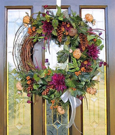 Why buy silk flowers online? FALL WREATH Silk Flower Arrangement Wall Decor with ...