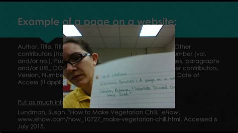 Page on Website Citation - YouTube