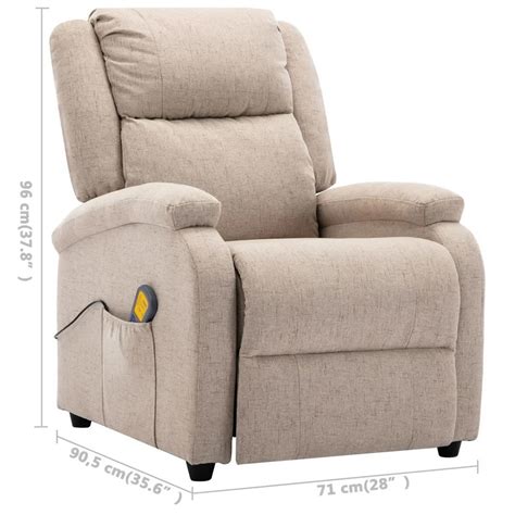 Convenience Boutique Fabric Electric Recliner Massage Chair Cream