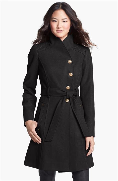 Guess Belted Asymmetrical Wool Blend Coat Nordstrom
