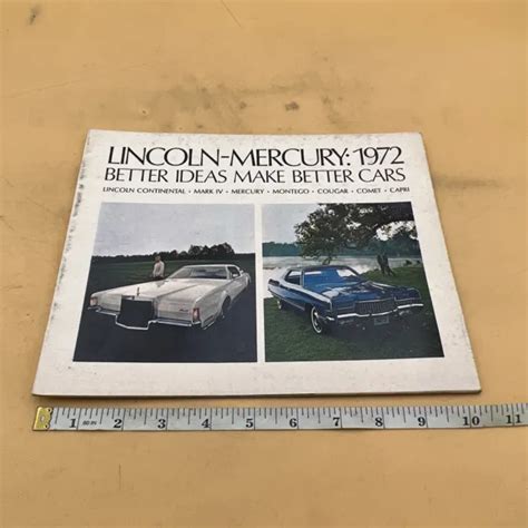 1972 Lincoln Mercury Sales Brochure Catalog Continental Mark Iv Capri