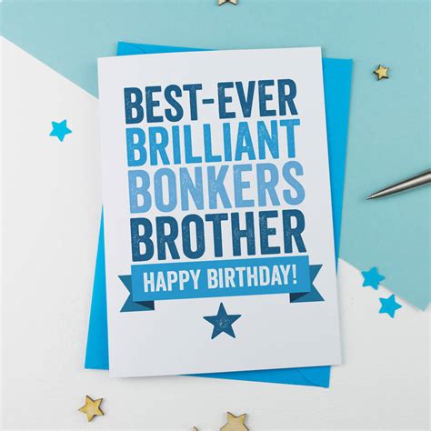 Personalised Birthday Card For Brother By A Is For Alphabet