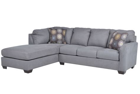 Zella Charcoal 2 Piece Sectional Wlaf Chaise Leather Sectional Sofas