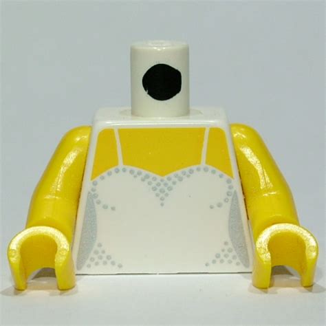 LEGO PART 973c01h01pr3220 Torso Dress With Glitter Print Yellow Arms