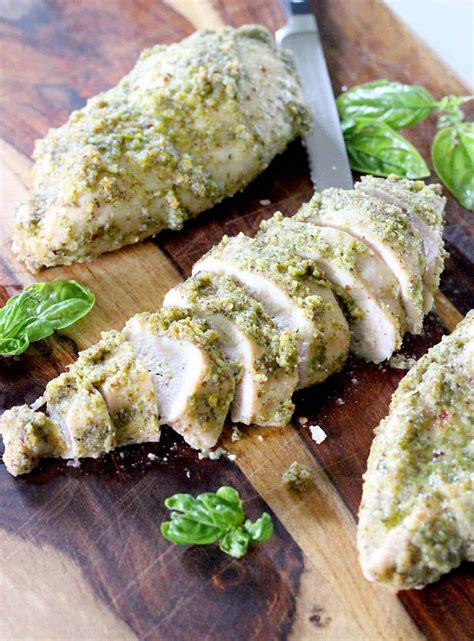 · ohmygoshthisissogood baked chicken breast recipe! Two Ingredient Pesto Baked Chicken Breasts
