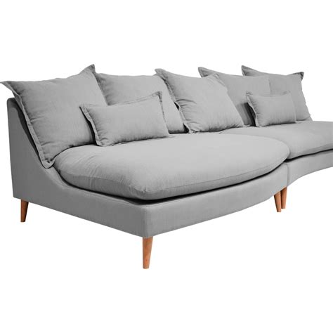 Revêtement en tissu chiné 95% polyester et 5% nylon. Canapé 5 places convertible en tissu gris restanque - LAMO ...