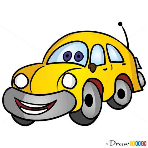 How To Draw Yellow Car Cartoon Cars
