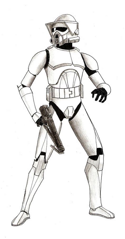 Arf Clone Trooper Drawing Sketch Coloring Page