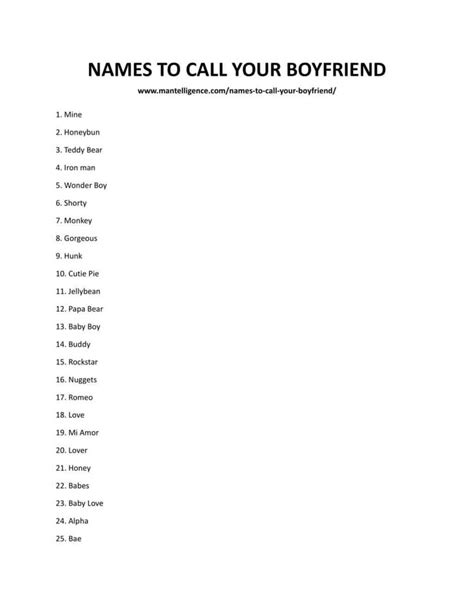44 Names To Call Your Boyfriend Little Ways To Feel And Show Some Love