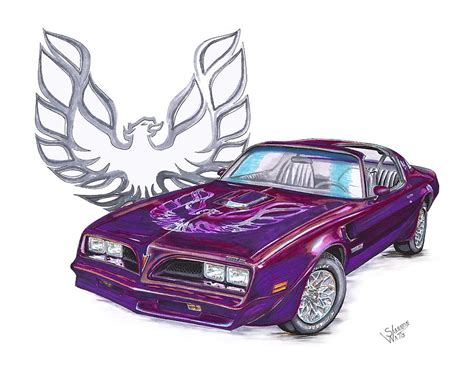 78 Pontiac Firebird Drawing By Shannon Watts Pixels