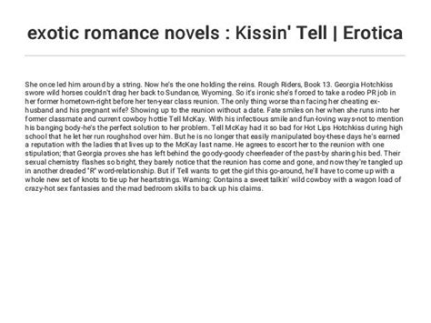 exotic romance novels kissin tell erotica