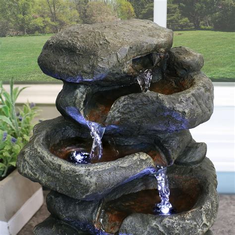 Sunnydaze Stacked Rocks Tabletop Water Fountain Wled