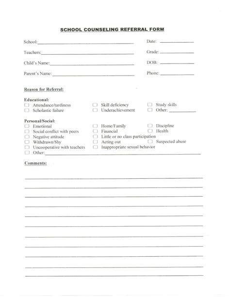 Nuriportfolio School Counseling Referral Form School Counseling