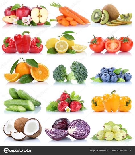 Fruta verdura con t | Colección de frutas y verduras aislados manzana