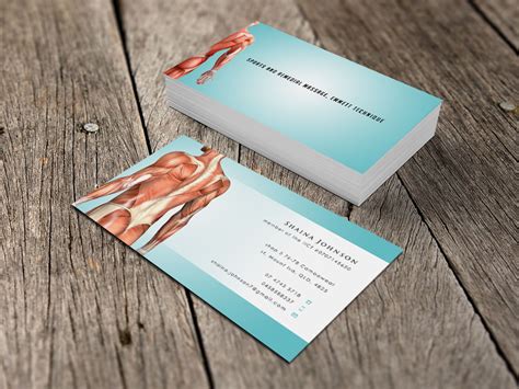 Massage Therapist Business Cards Masculine Conservative Massage Therapy Business Card