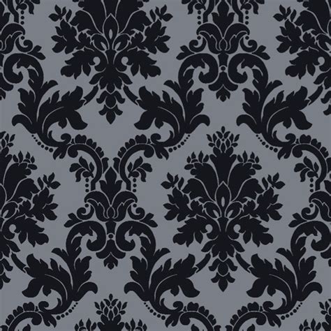 Free Download Black Damask Flocked Wallpaper Byron Black Damask