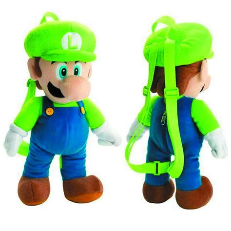 Super Mario Bros Super Mario Bros Luigi 16 Plush Backpack