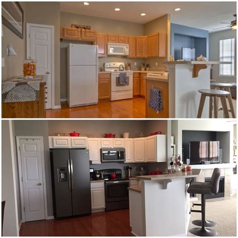 • unfinished kitchen cabinets are left in their natural state, allowing you the freedom to choose the paint or stain treatment. Before & After Oak Cabinets to White Cabinets White ...