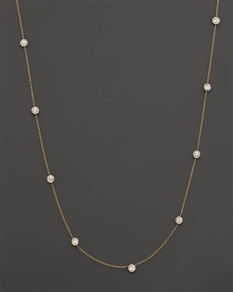 Diamond Station Necklace In 14k Yellow Gold 10 Ct Tw Bloomingdales