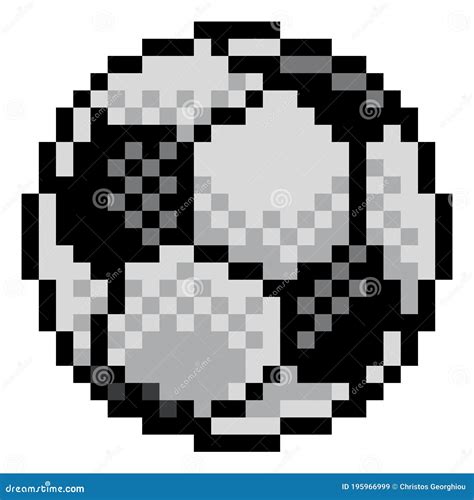 Soccer Football Ball Pixel Art Sports Game Icon Cartoon Vector