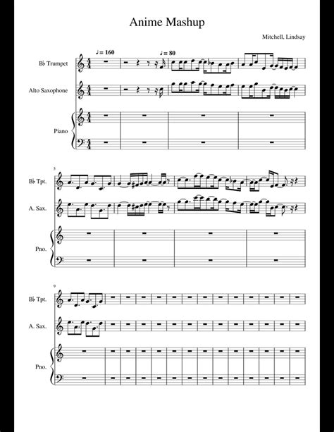 1 part • 3 pages • 03:30 • feb 05, 2014 • 6,484 views • 47 favorites. Anime Mashup WIP sheet music for Piano, Trumpet, Alto ...