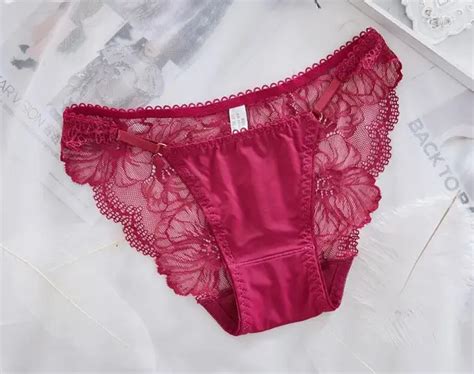 fashion sexy satin panties ice silk seamless ladies underwear women low waist lace breathable