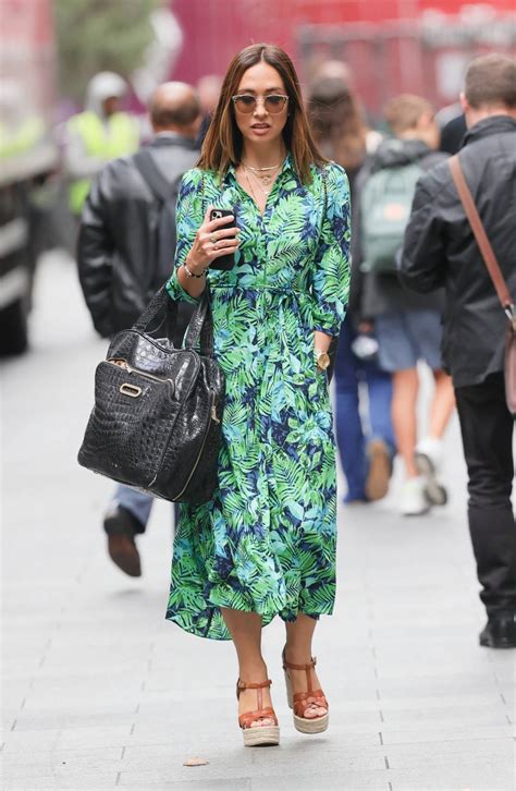 Myleene Klass In A Floral Green Dress At Smooth Radio In London Gotceleb