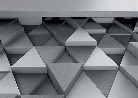 3d Gray Stereo Triangle Geometric Undulating Background 3d Ups And