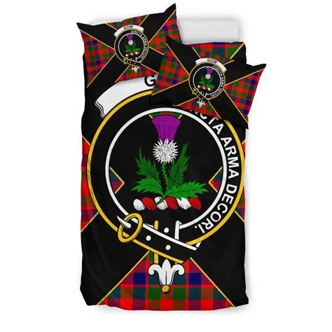 Scottish Gow Of Skeoch Clan Crest Tartan Bedding Set Luxury Style