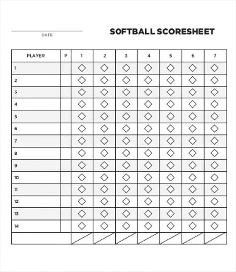 Softball Stat Sheet Printable Printable Word Searches